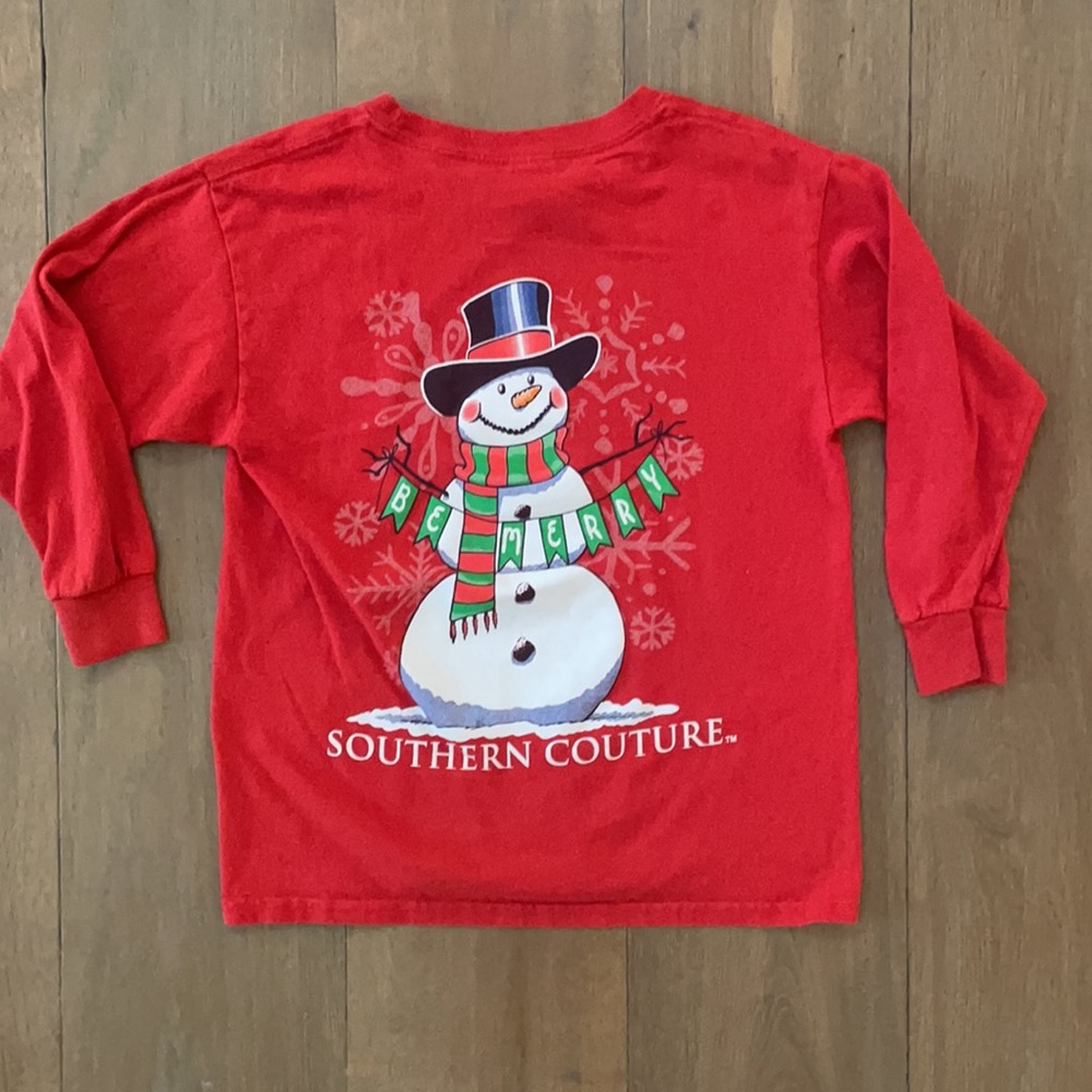 Girl's Southern Couture "Be Merry" Long Sleeve Tee